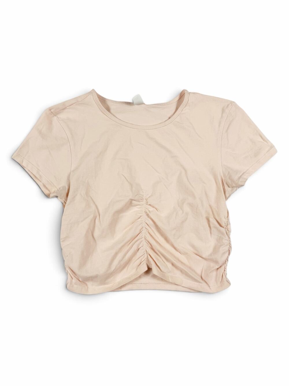 BP. Women’s Ruched Cropped T-Shirt Blush Pink Medium